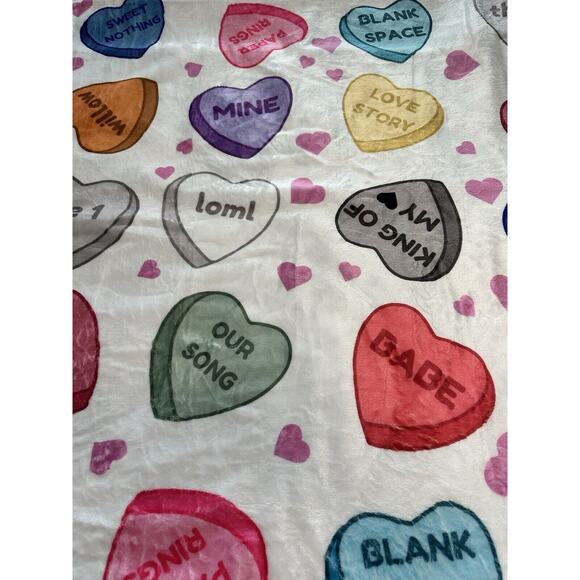 Love Song Title Taylor Devotee Conversation Heart Throw Blanket 50x60 White